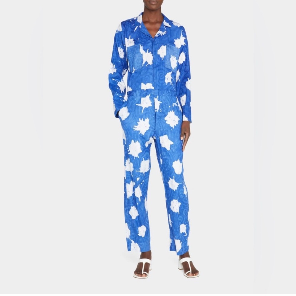 Busayo Vibrant Jumpsuit - Blue and White Women's